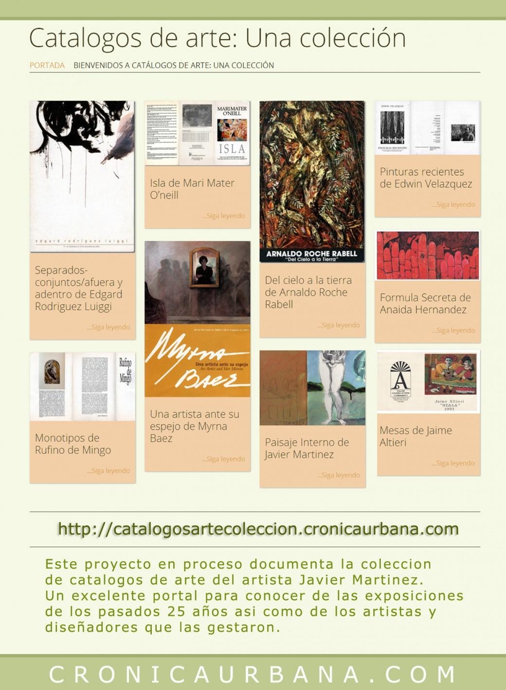 Catálogos de arte una colección proyecto de Javier Martinez acerca de los catálogos de arte como documentación del arte..